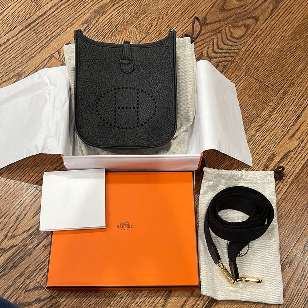 Hermes Black Evelyne TPM Crossbody Bag